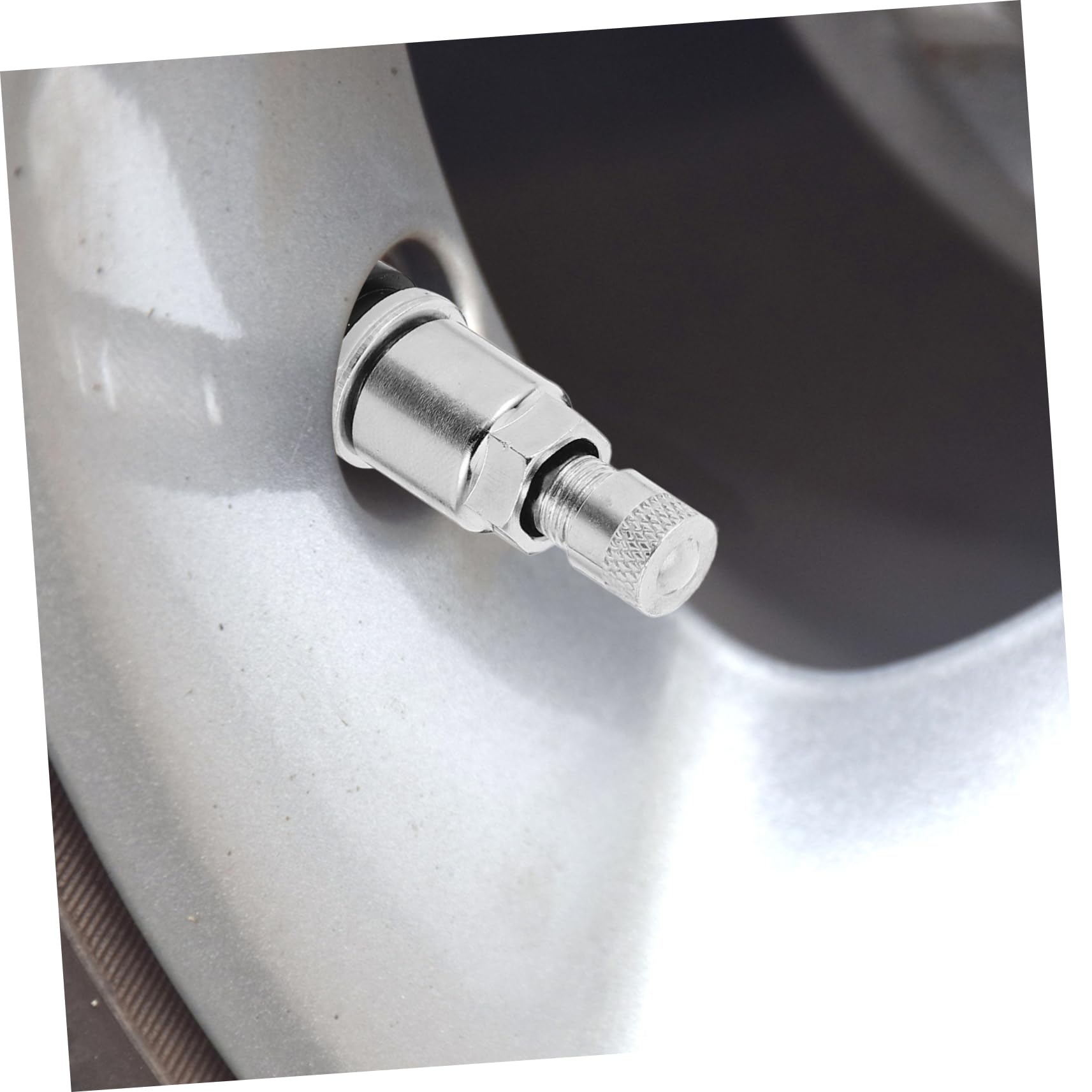 TOPBATHY Tiges de Valve de Pneu pour Voiture en Acier 45 Facile à Installer et Efficaces Bouchons Rayés Argentés Pack de 10 Pièces
