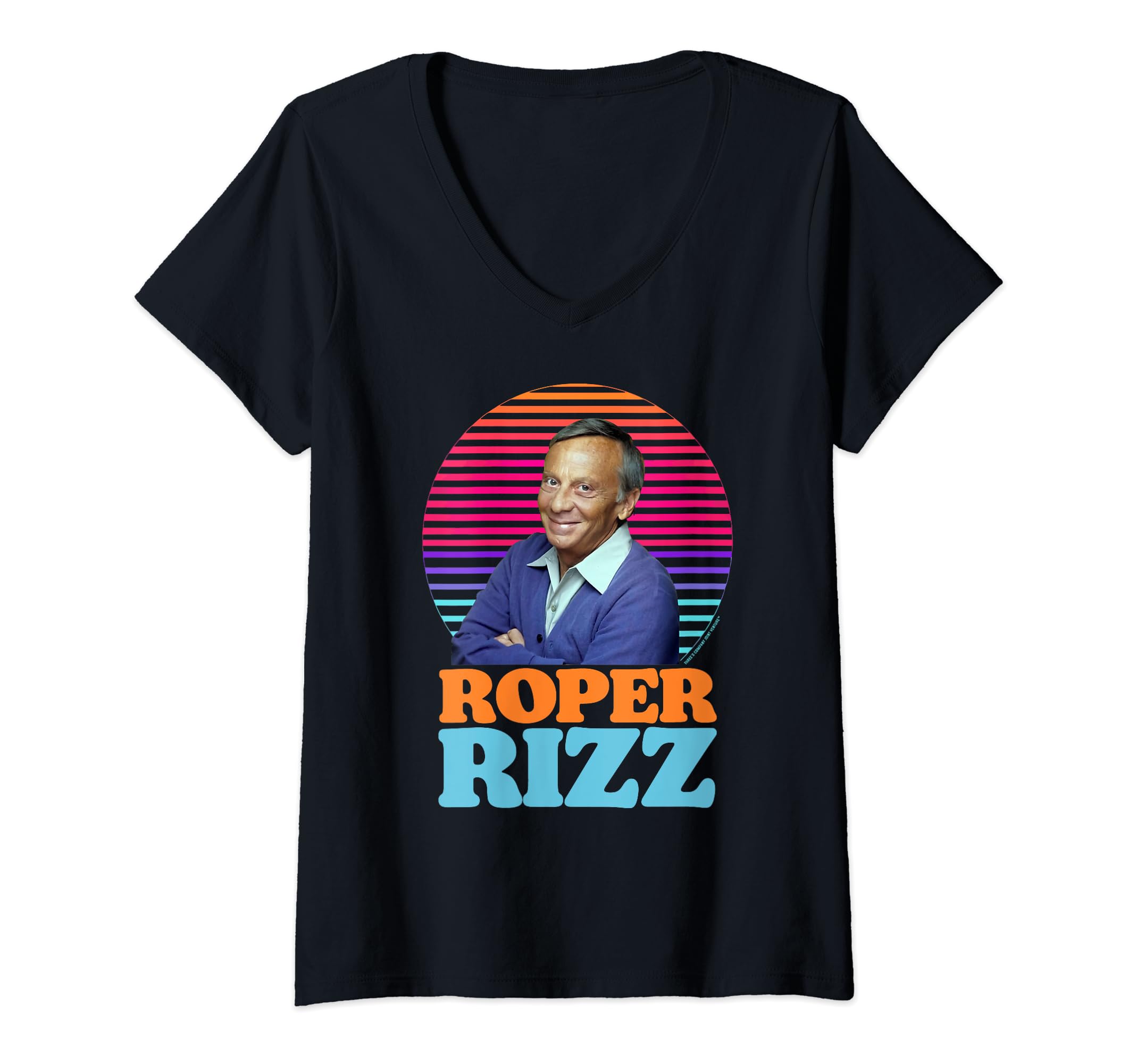 Womens Roper Rizz Funny Three's Company Mr Roper Stanley V-Neck T-Shirt