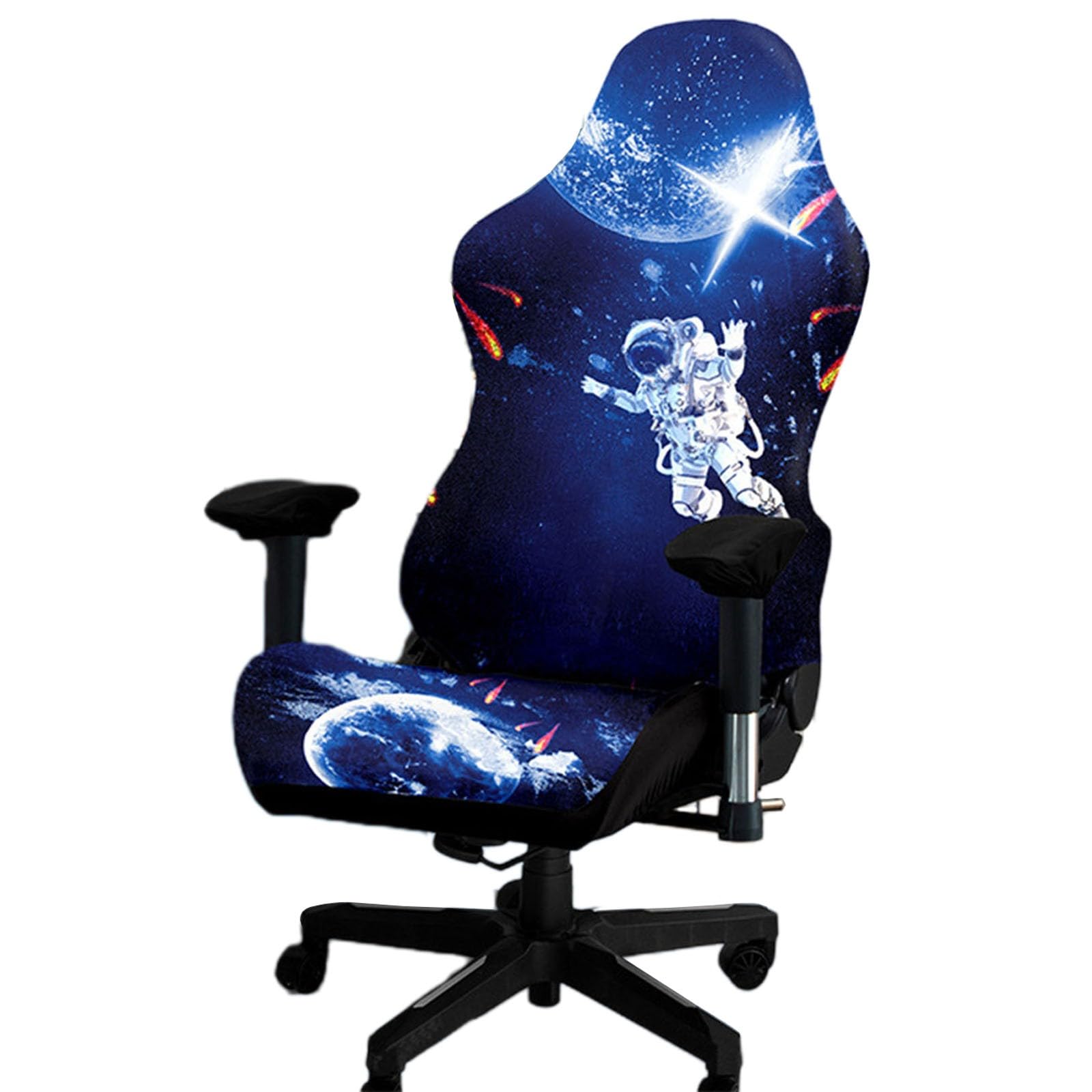Kitegrese F Printed Gaming Chair Slipcover, Cat Scratch Proo Stretchable Game Chair Cover With Arms Cover(F)