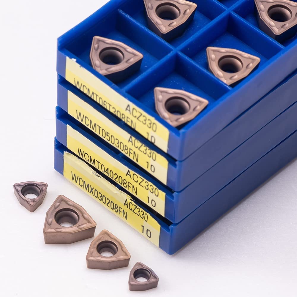 KEEBI Insertos de torneado de carburo 10 Piezas WCMT WCMX Hoja de aleación Dura, WCMT050308 WCMT040208 WCMT06T308 WCMX030208 WCMT080412FN FN Fresa (Angle : WCMT080412FN)