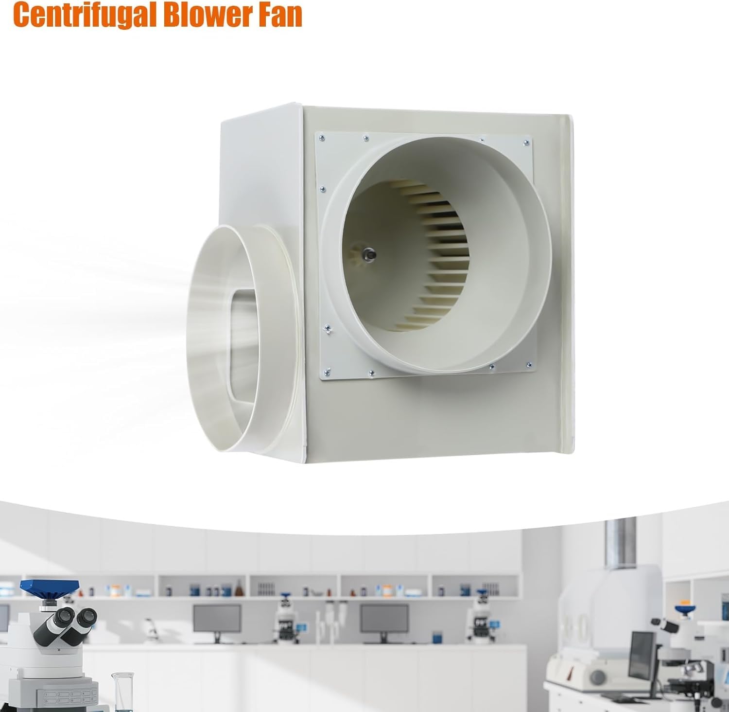 Ventilador extractor centrífugo de 300 W – Ventilador industrial para conductos, salida de 250 mm, para campanas de extracción de laboratorio, ventilación de polvo, humos y vapores