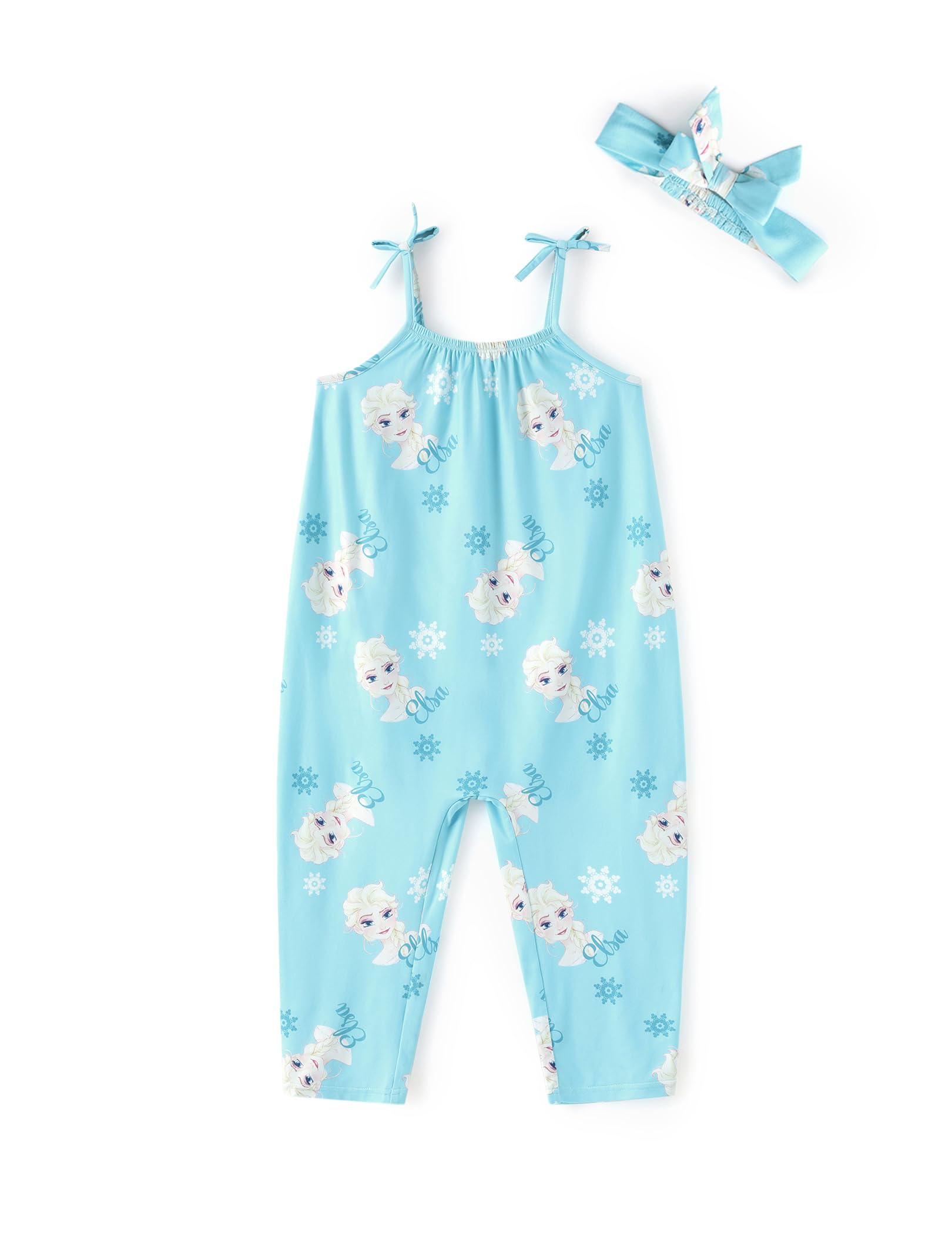 Disney Frozen Elsa Princess Minnie Stitch Marie Girls Romper with Bow Tie Strap and Headband Cute Jumpsuit for Baby &amp; Toddler