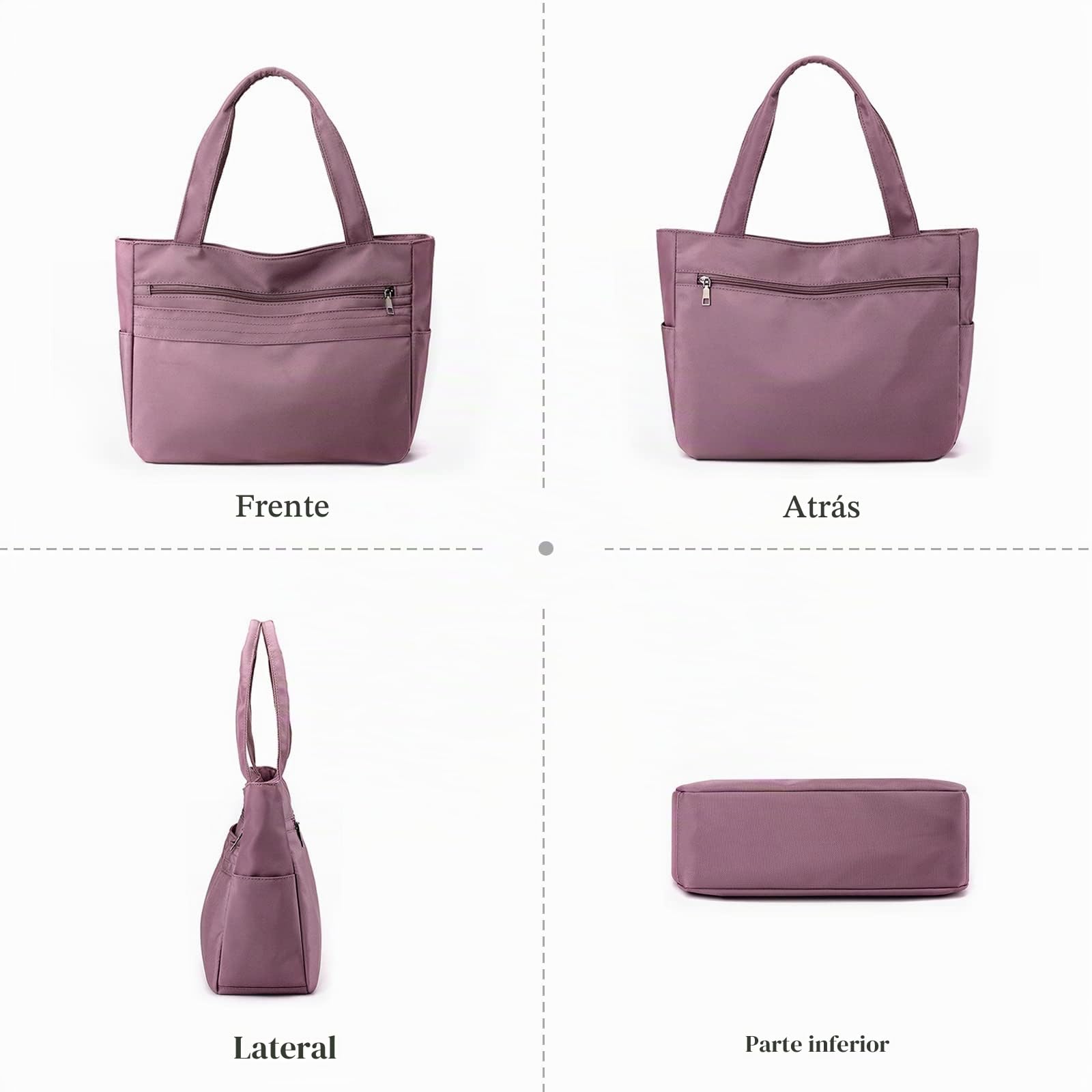 CORIOS Bolso de Mano para Mujer Bolsas de Nylon Impermeable Bolso de Hombro Bolsa de Ocio Bolso Shopper Multifuncional Bolso Tote para Viajes Compras Citas Trabajo Café