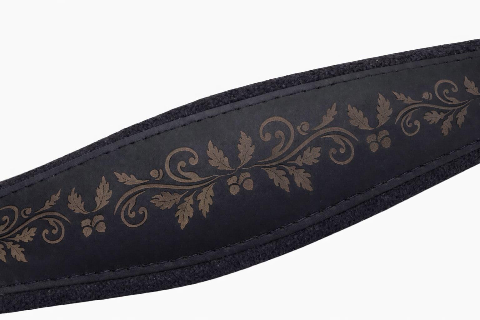 Harmonikariemen XL Luxus Schwarz S-Form Echtleder-Trageriemen für Steirische Harmonika gepolstert verstellbar ergonomisch