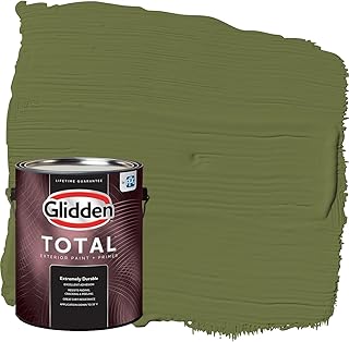 Glidden Total Exterior Paint & Primer All-in-One, Oakmoss/Green, Semi-Gloss, 1 Gallon