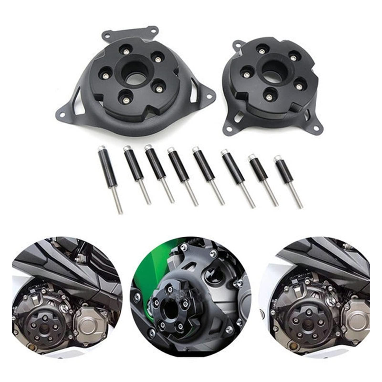 Copri Motore Protettivo Per Kawasaki Z800 E Z750 - In Lega Di Alluminio E Nylon (Verde) - Foto 7