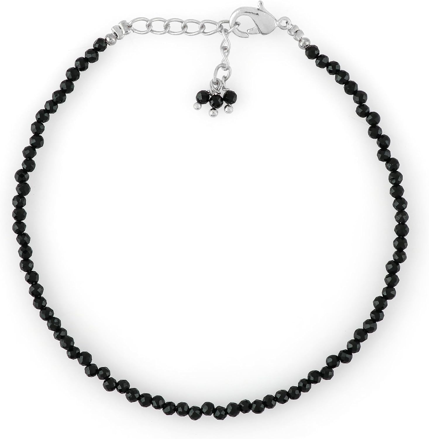 TGH Natural Beads Bracelet Micro Faceted Gemstones Jewelry For Her, Birthstone Energy Healing Crystals, Silver Plated Chain 8 inch, Christmas Gifts