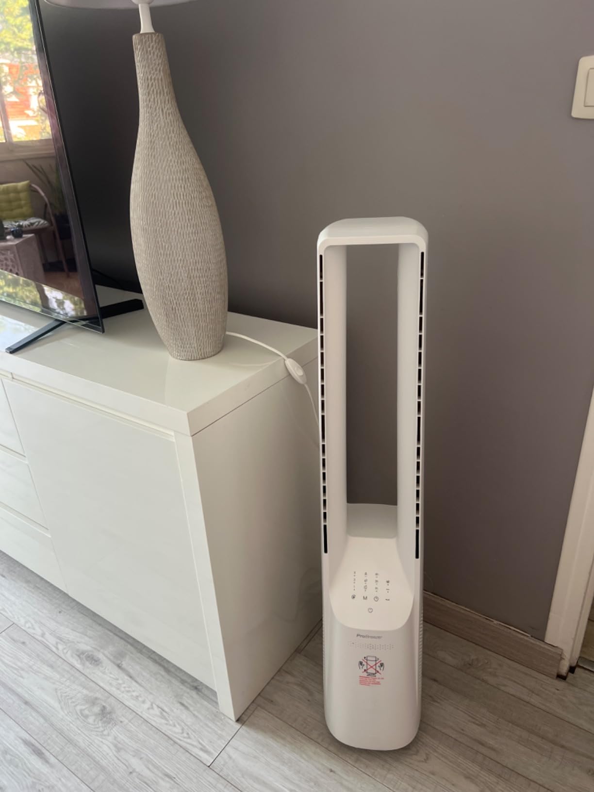 Senmeo Ventilateur Sans Pales Colonne - 8 Vitesses, Oscillation 90°, Minuterie 9H, Silencieux 35dB, Télécommande