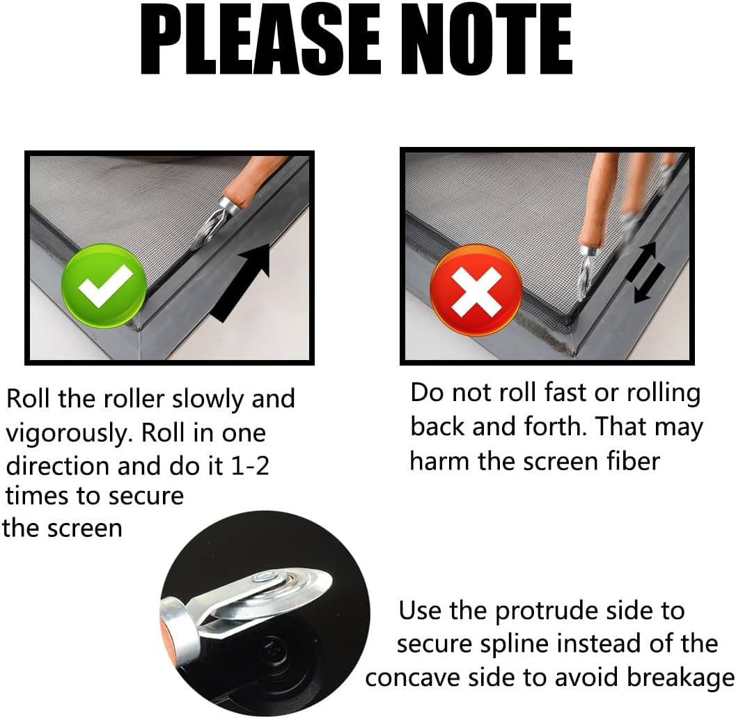 Window Screen Replacement,48"x118" Screen Repair Kit for Window & Patio Doors, Charcoal Fiberglass Mesh with Rolling Tool/Hook/Ruler/Cutter/Spline,Sliding Screen Door Replacement for Window
