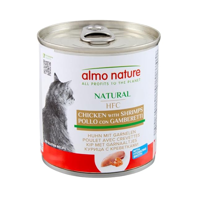 almo nature HFC Natural - Pollo y Camarones - Comida húmeda para Gatos - 280g, 12 Latas