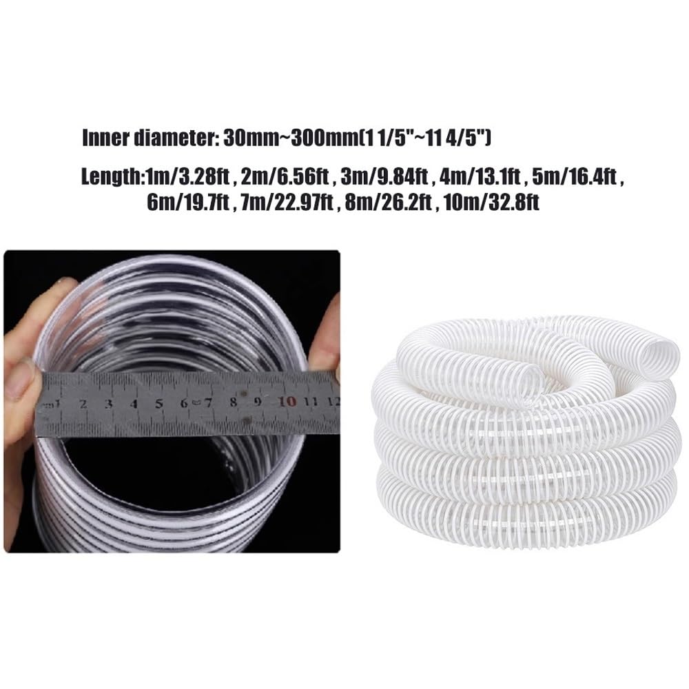 Manguera De Recolección De Polvo 50/120/150mm Tubo Flexible Transparente Manguera For Aspiradora De PVC Para Aspiradora De Construcción(6m/19.7ft,60mm-2 2/5")
