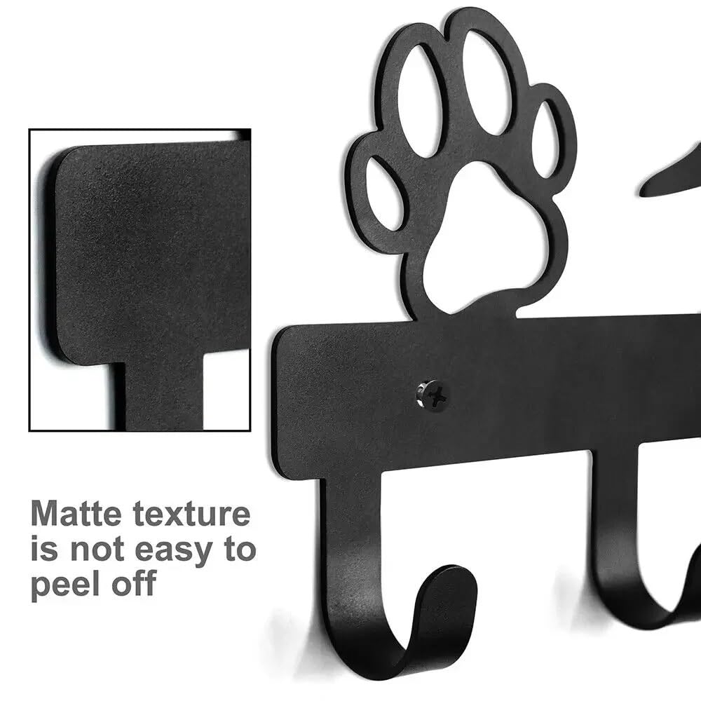 Percha Colgador de patas metal con 5 ganchos for mascotas, abrigo, llave, plomo, correa, estante pared, soporte, organizador, toallero, almacenamiento