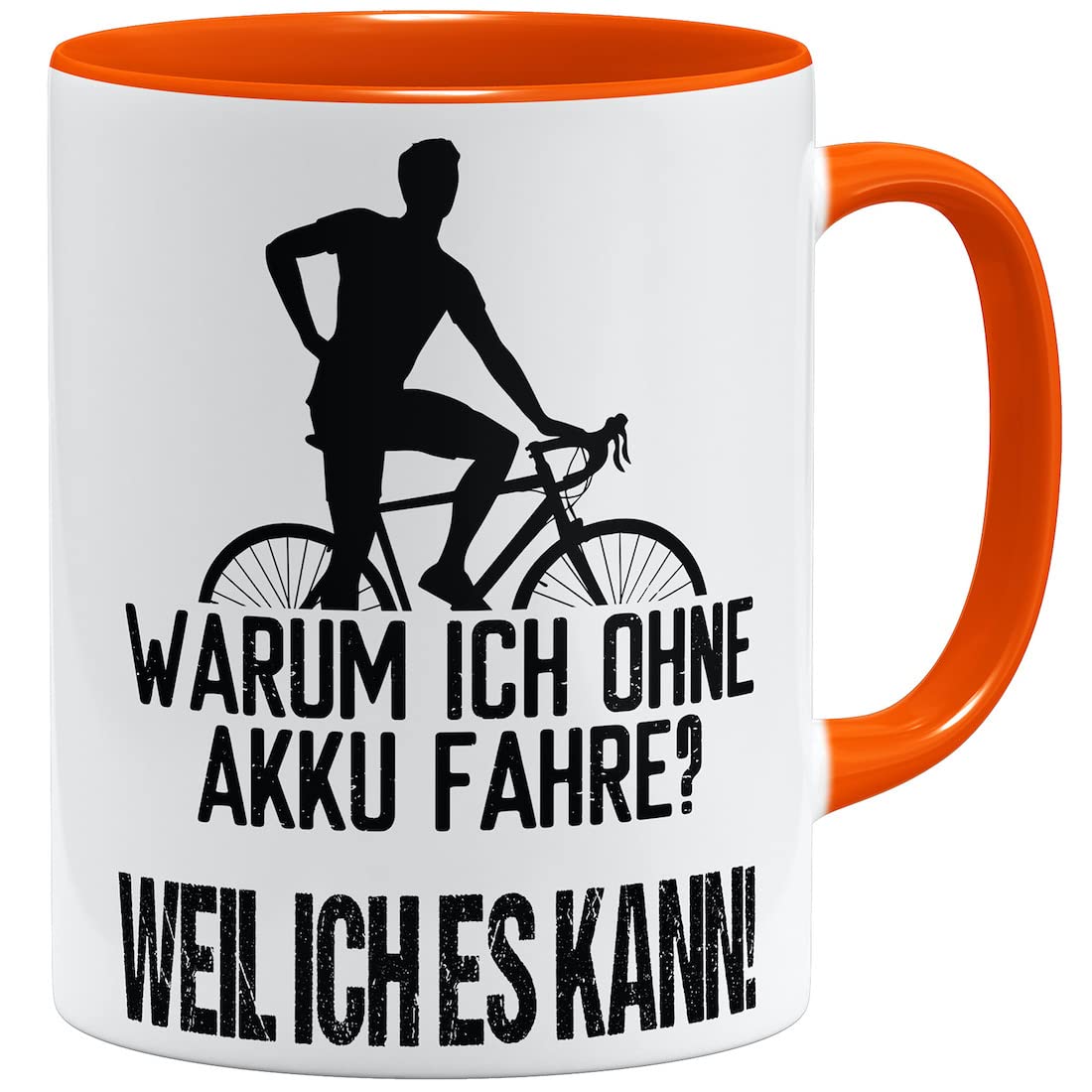 OM3 Emaille-Tasse Mit Fahrrad-Spruch – 300 Ml, Beidseitig Bedruckt, Spülmaschinenfest, Made In Germany