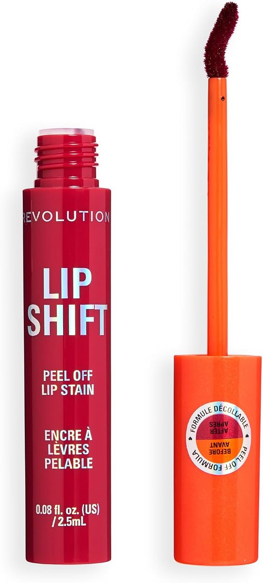 Revolution Lip Shift Peel Off Lip Stain, Long-Lasting Lip Tint with Bold Pigment, Lightweight Formula, Vegan & Cruelty-Free, Solar Coral, 2.5ml