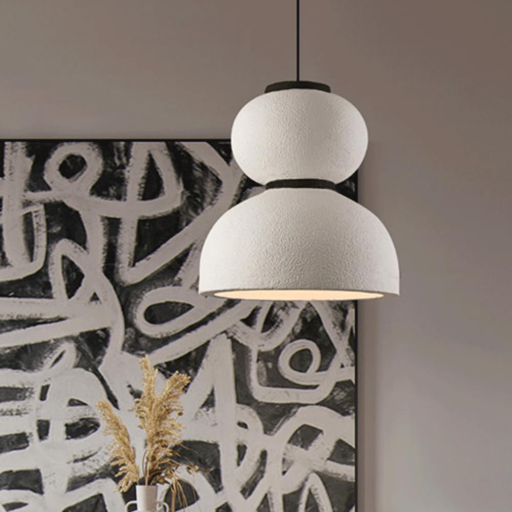 Lampa wisząca Wabi Sabi w kształcie białej klapy, wisząca lampa na wyspie kuchennej, żyrandol ze styropianu, idealne zawieszenie do salonu, balkonu, biura, klatki schodowej