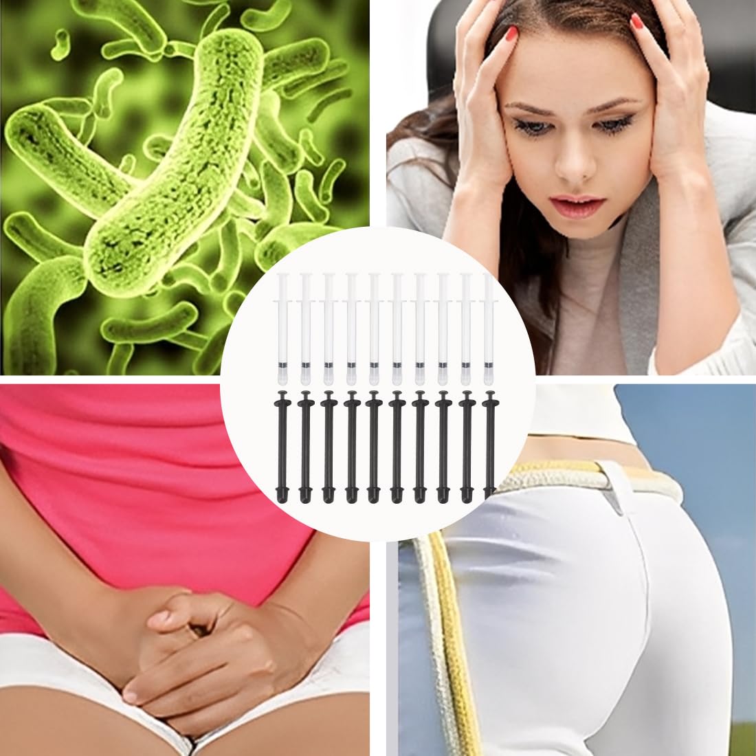YAFULG 20 Pezzi Applicatori Vaginali Monouso, Lubrificanti Personali Iniettore, Vaginale Siringa Aiuti Sanitari Strumenti Pacchetto Individuale, Adatto Per Viaggi E Vita Quotidiana (Nero, Bianco)