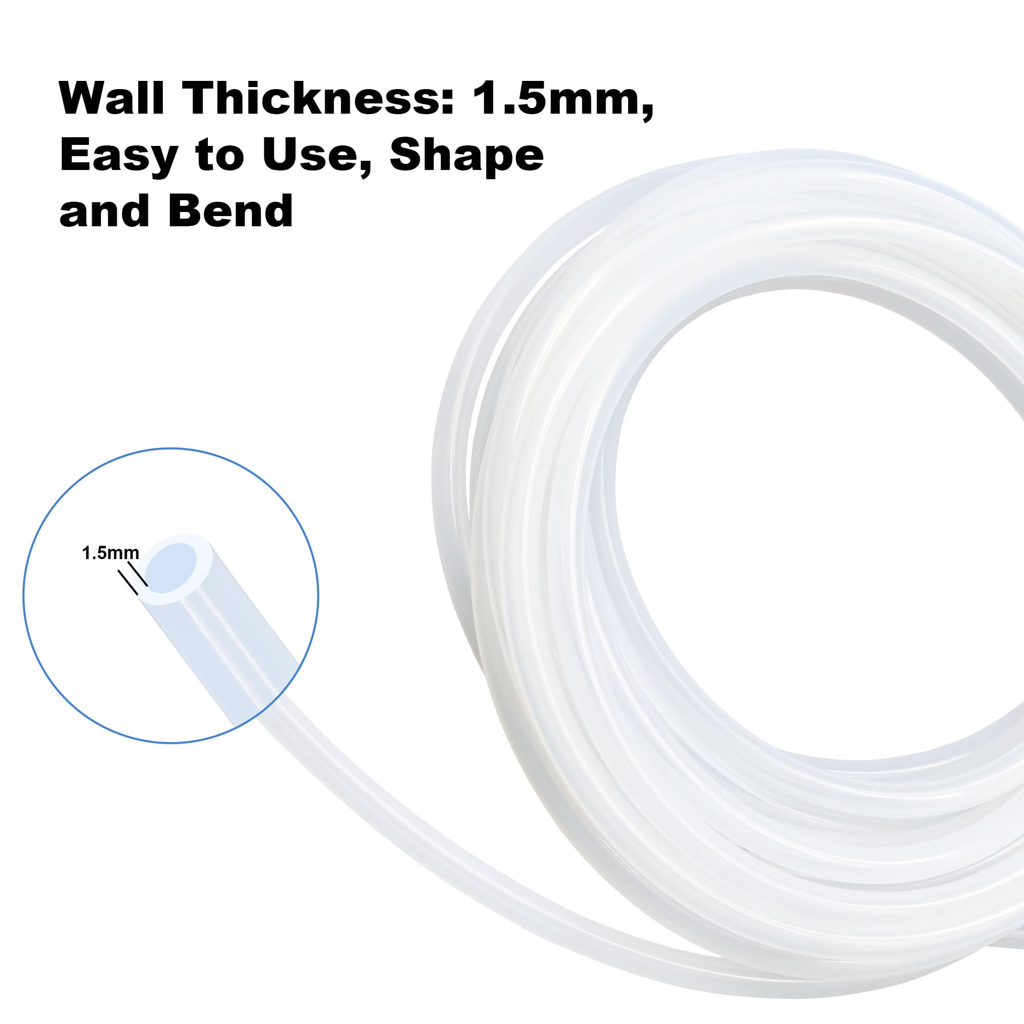 LAVMHAB siliconen slang 2 mm ID x 5 mm OD 5 meter lengte