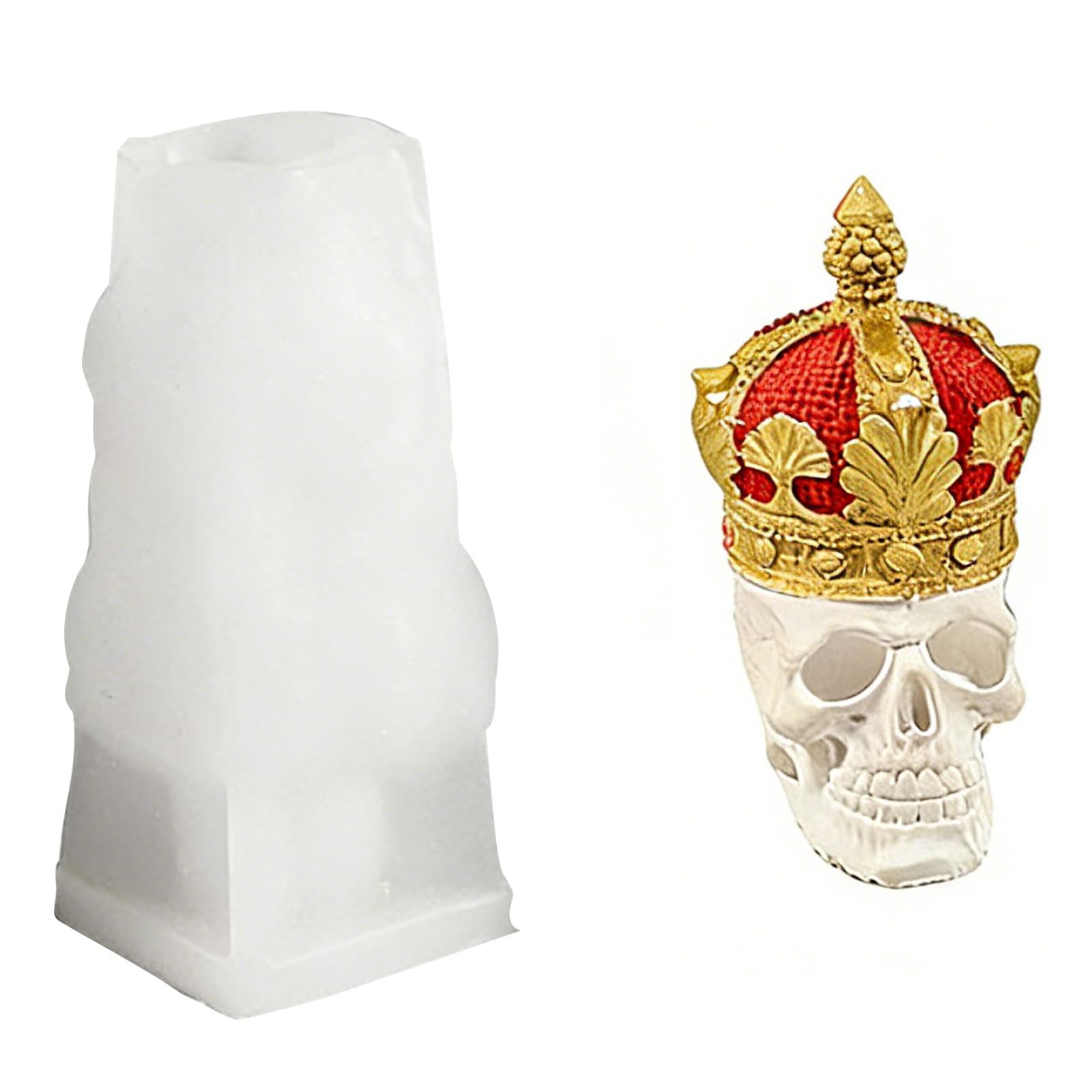 MIDOKSTUA Creative Crucifix King Crowned Skull Ornament Silicone Mold for Resin Art and Plasters Decoration Projects Crucifix Skull Mold