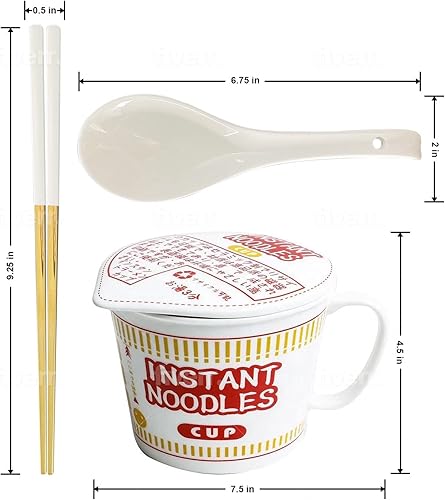 Miniatura 2 de The Cozy Maison Juego de tazones de cerámica japoneses con cuchara de cerámica y palillos de acero inoxidable