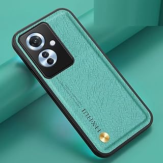 Lockiva phone case compatible with OPPO Reno 11F Back Cover Texture Shockproof Bumper Luxury Leather Simple Fashion Solid Color Anti Drop for oppo reno 11F (sky blue)