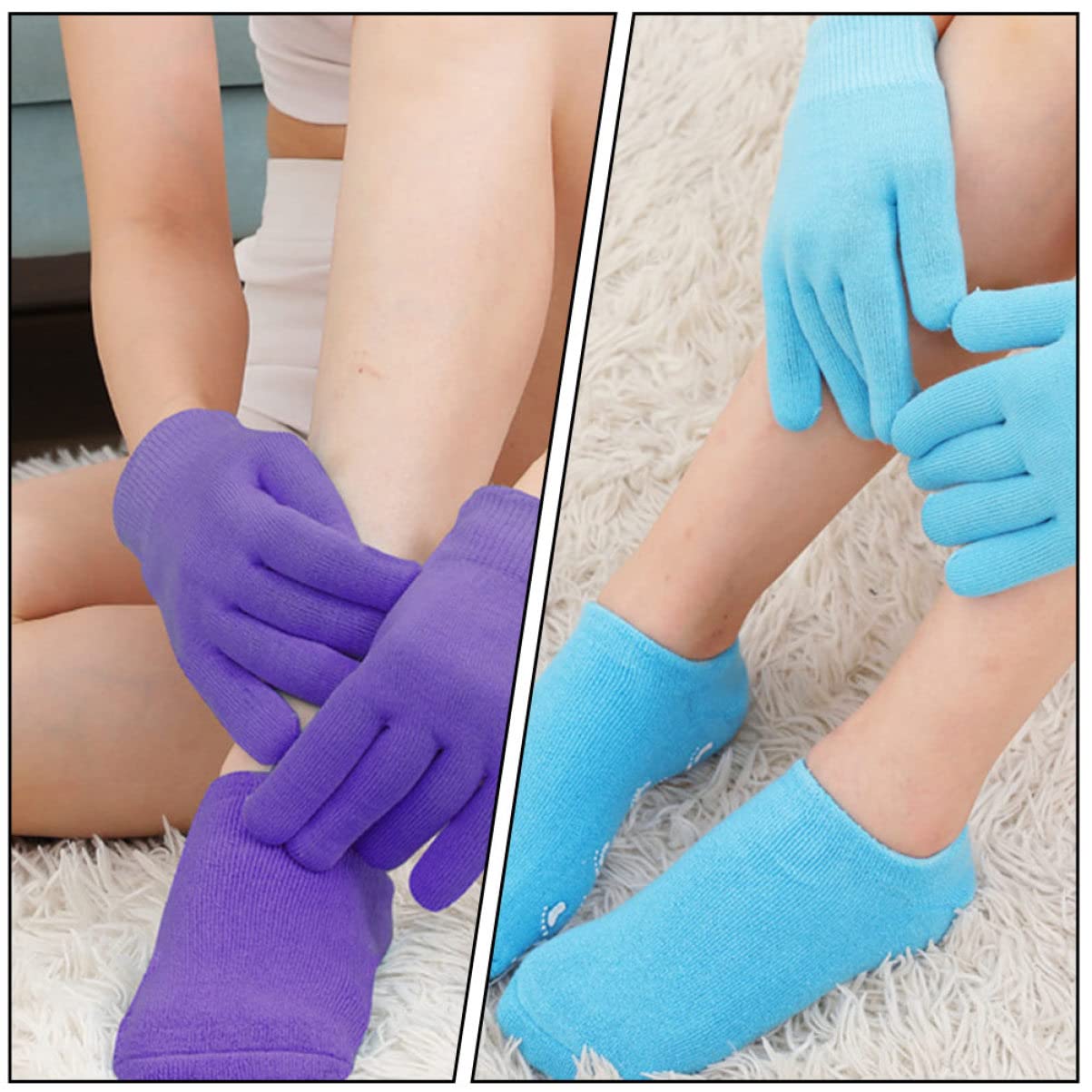 Feuchtigkeitsspendende Gelsocken und Gelhandschuhe 2 Satz Pflanzengel