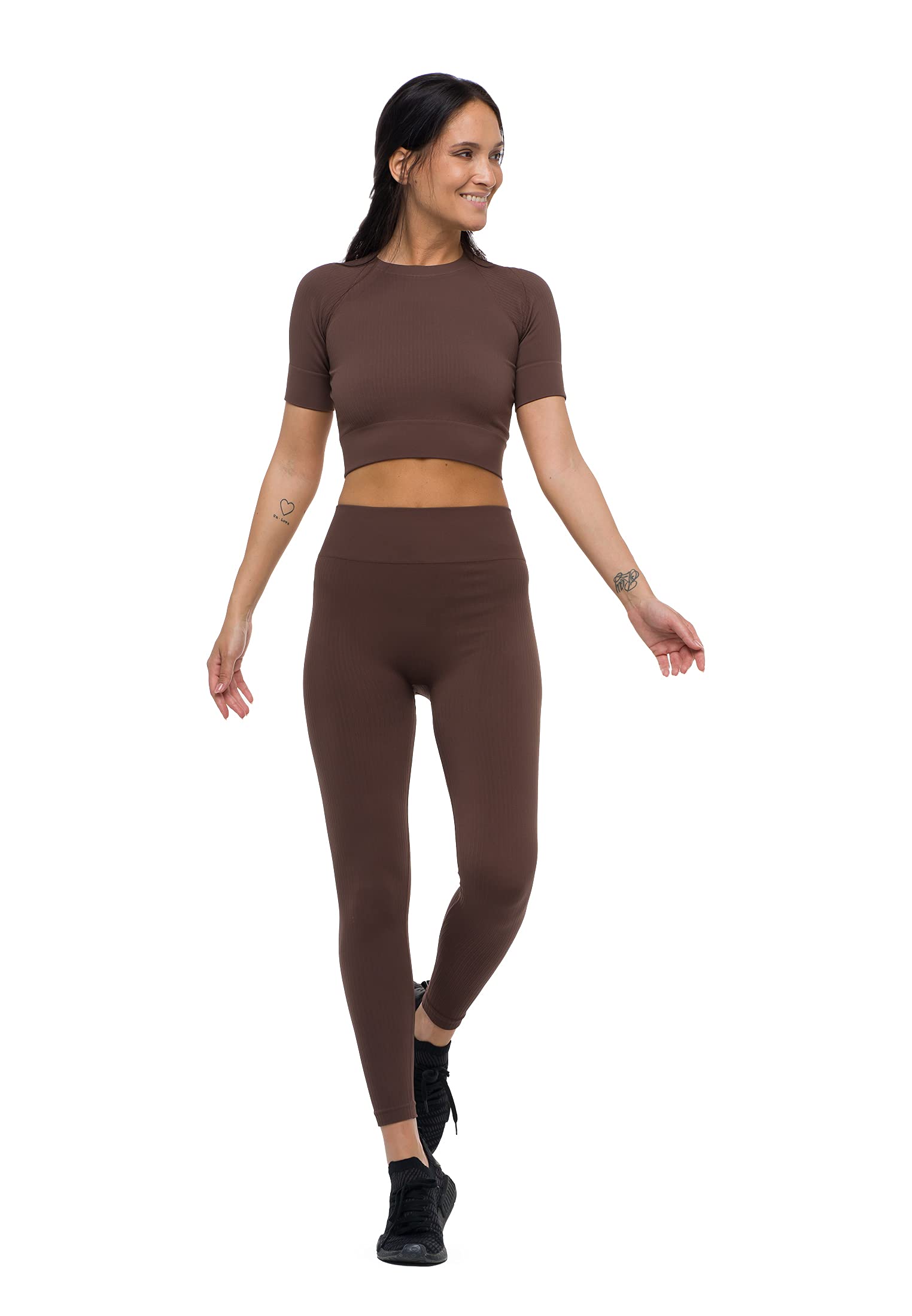 Heart and Soul Women's Leggings Donna-Infinity Sports, Chestnut, Regular