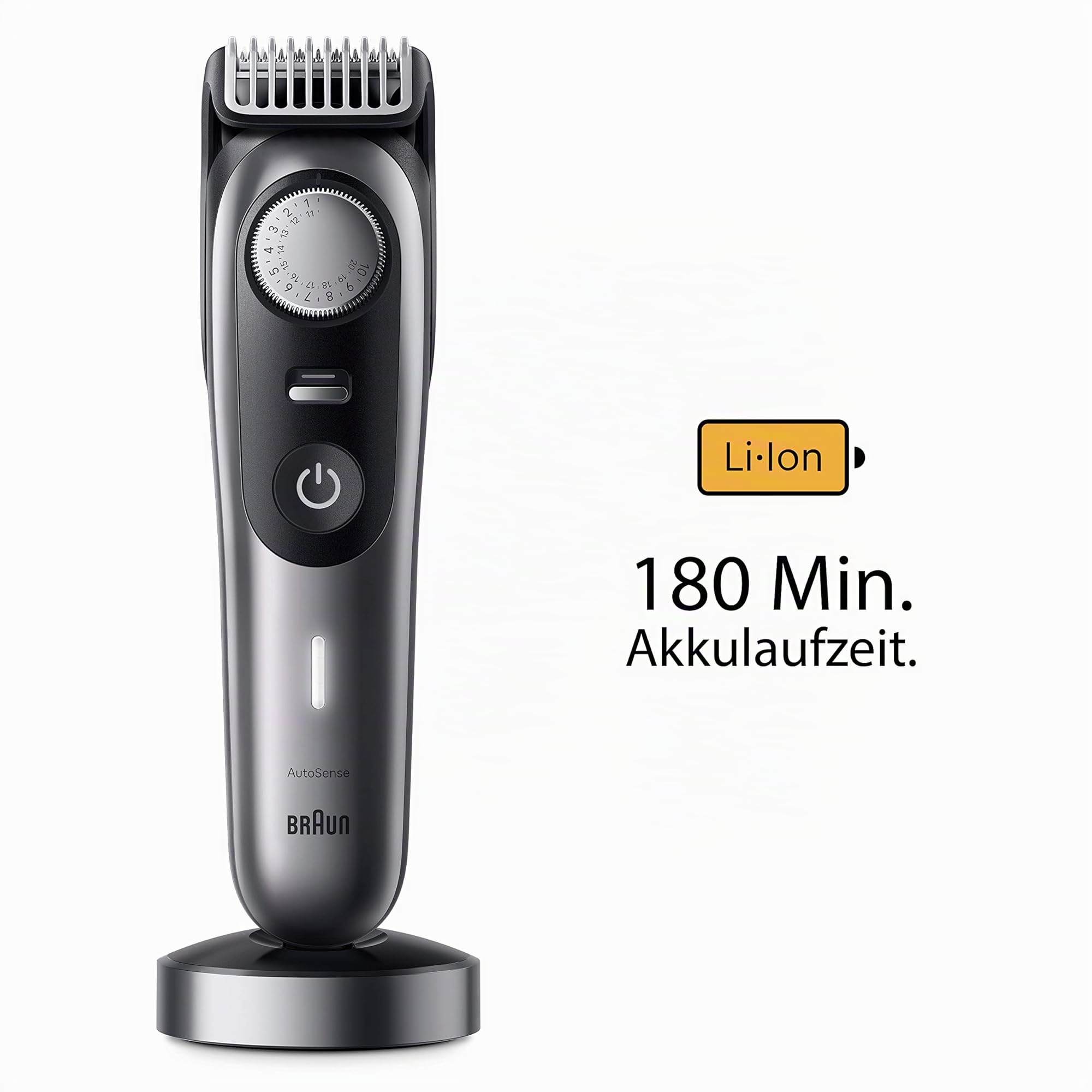 Braun Barttrimmer Series 9, Elektrischer Bartschneider Herren mit 11 Barber-Tools, Ultrascharfe ProBlade Klinge, 180 Min Akkulaufzeit, Kabelloser Bartrasierer, 40 Längen, Wasserdicht, BT9440, Chrom