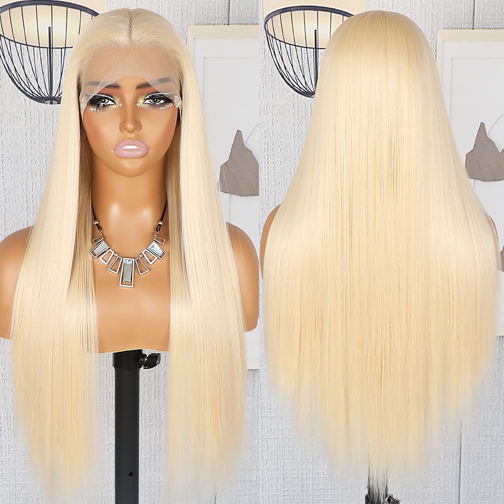 Amazon.com : QD-Tizer Blonde Hair Lace Front Wig Long  display picture 1