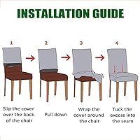 Vista 3 de Lukery Juego de 2 fundas elásticas para sillas de cocina de terciopelo grueso, fundas protectoras lavables para sillas de comedor, restaurantes