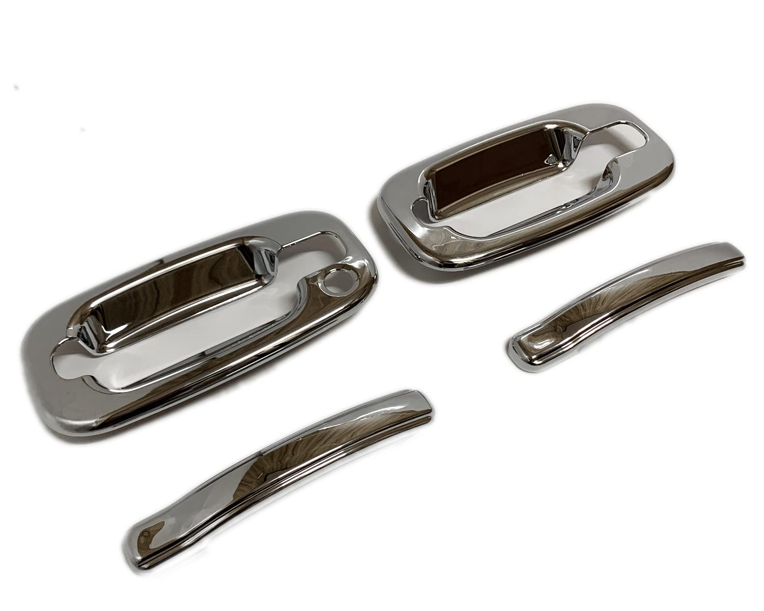 JUMBOMOTOR Chrome Side Door Handle Cover Trims Add-on Style Compatible with Chevy Silverado and GMC Sierra 2-Door 1999-2006