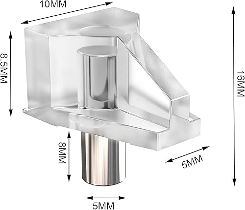Miniatura 2 de UYTRYEM Pinzas de soporte de plástico transparente de 0.197 in, pasadores de estante de gabinete transparentes, clavijas de repuesto de plástico