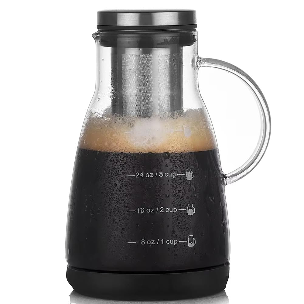 CTRLZS 960ml Dual-Use Cold Brew Coffee & Tea Maker, Espresso Ice Drip Glass Pot with Filter,Glass Pot for Home Use