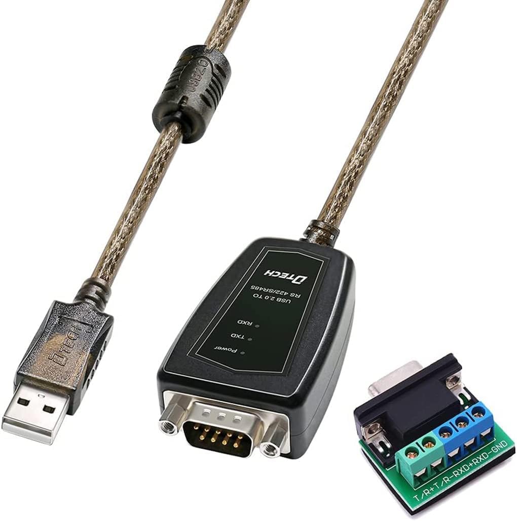DTech USB to RS485 or RS422 Serial Communication Port Converter Adapter Cable with CP2102 Chip Terminal Board LED Lights Ferrite Core for Windows 11 10 8 7 XP Mac (0.5M)-image-28