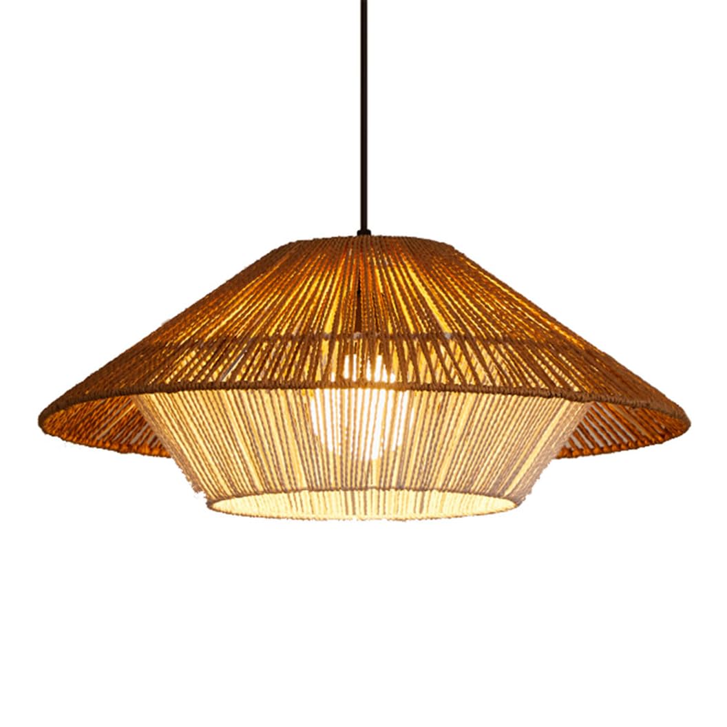 CSSYKV Antique Hemp Rope Lamp Shade Vintage Twine Pendant Lighting for Kitchen Island Light Fixture Farmhouse Hanging Chandelier Dining Room for Kitchen Island Bedroom Entryway Cafe Ceiling Lamp