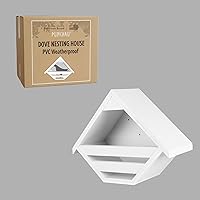 Punchau Weatherproof PVC Mourning Dove Nesting Box - 14x11x6 Inch Outdoor Birdhouse, Won't Warp, Rot or Crack