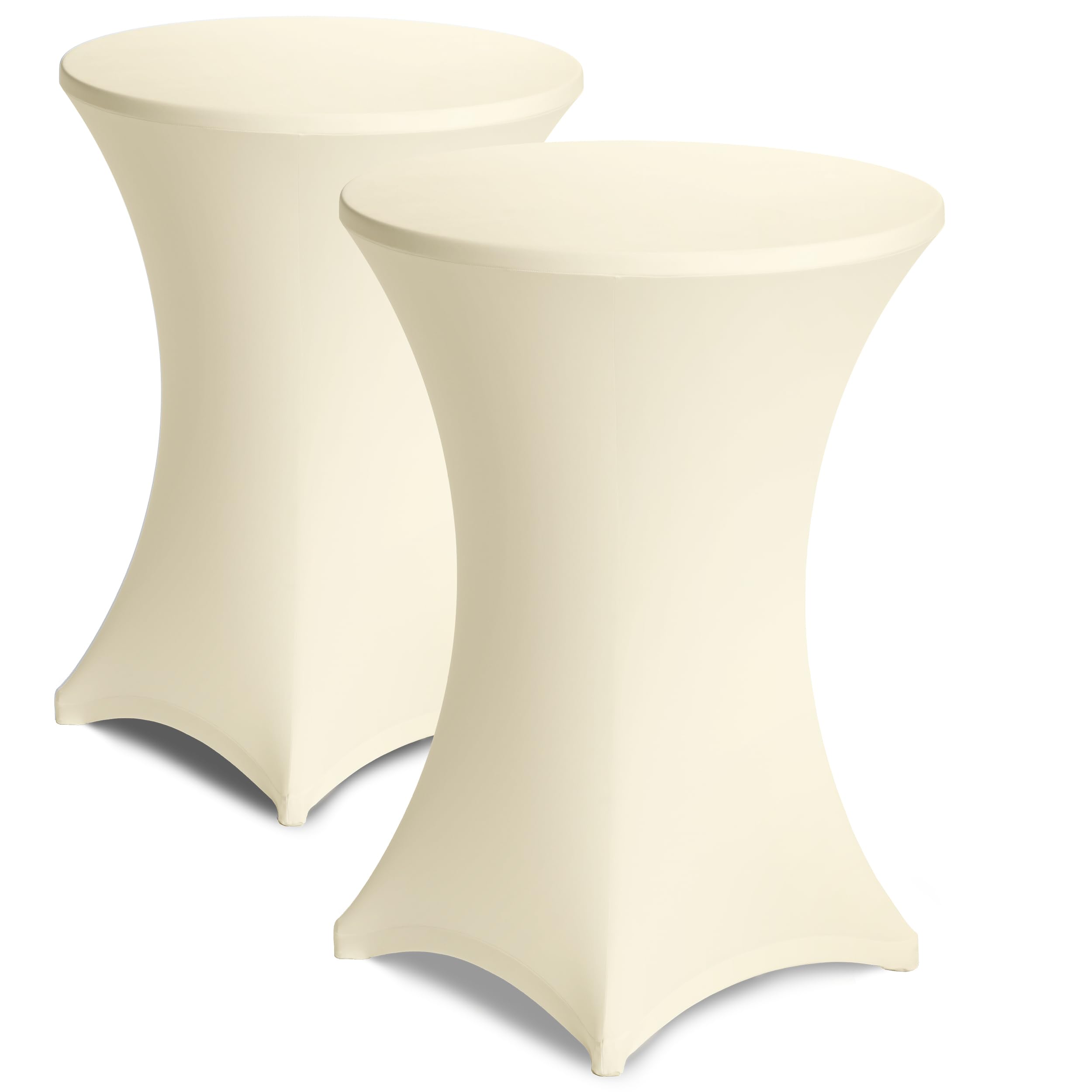 Gräfenstayn® Diana Lot de 2 Housses pour Mange-debou Table Haute de Bistro - Multiples Couleurs et Tailles pour Un diamètre de Table de Ø 60 cm • Ø 70 cm • Ø 80 cm (Crème, Ø 80)