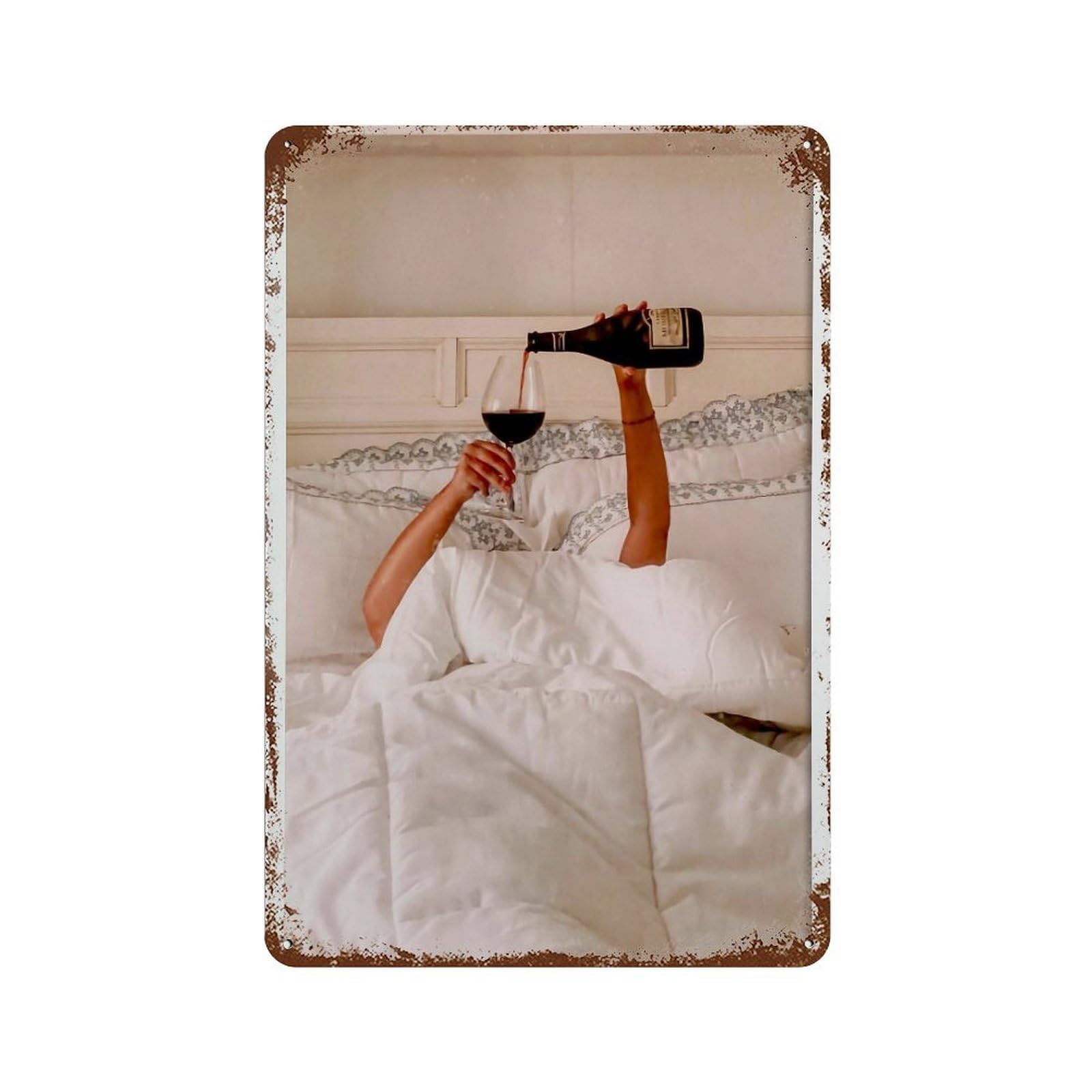 xiaoxiaoshen Feminist Woman Drinking Wine Wall Decor Art Metal Tin Poster Modern Home Decor Art Home Bar Shop Decorations Vintage Sign 30x20cm