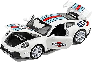 eErlik P.orsche 911 G.T3 R.S R.SR Turbo S 1:32 Scale Model car Exclusive Alloy Metal yoy Pull Back Die-cast Toy Metal Toy car with Openable Doors Light Music Best Gifts Toys Kids【Colors as Per Stock】