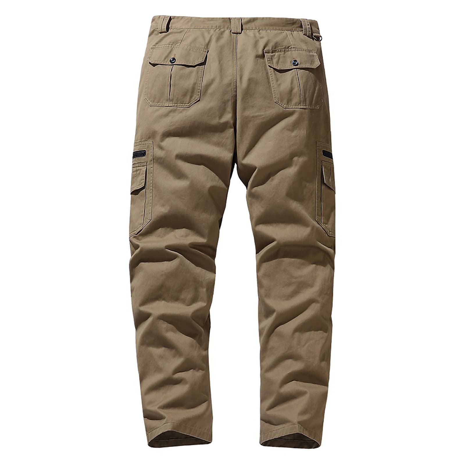 Pantalon de travail cargo tactique pour homme avec poches zippées - Grande taille - Mélange de coton durable - Pantalon multi-poches pour l'extérieur, la randonnée, le camping