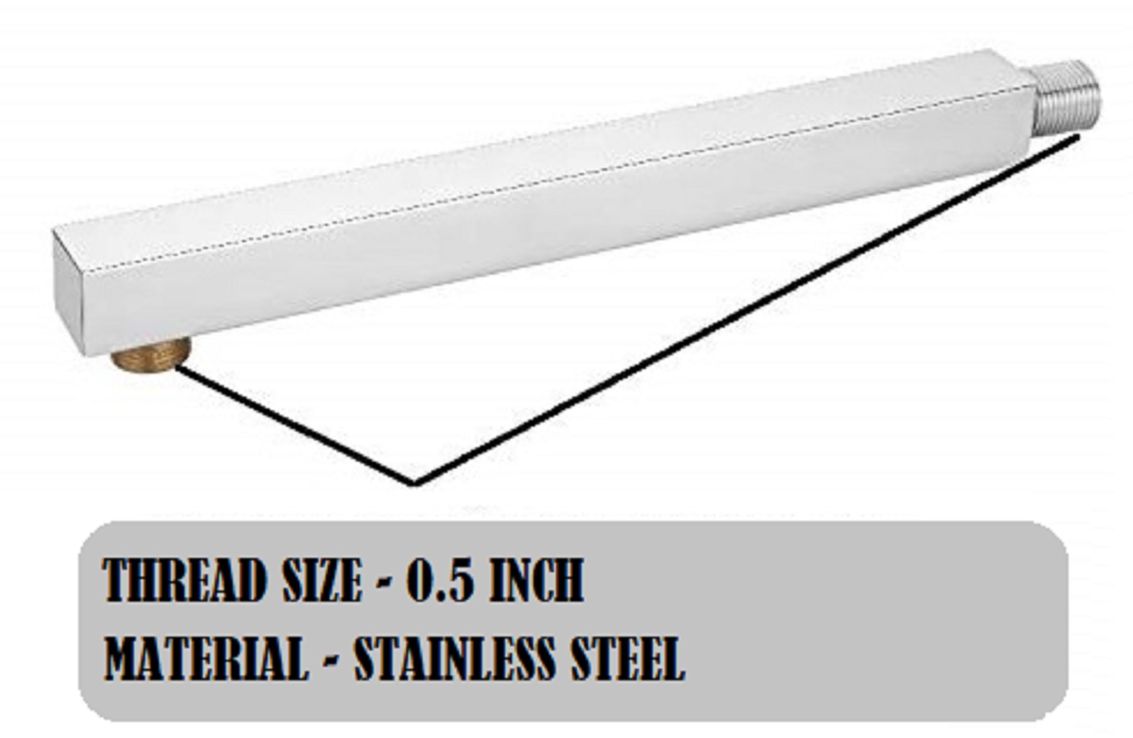 JAGGER JAG203 Grade Stainless Steel Square Shower Arm with W -2
