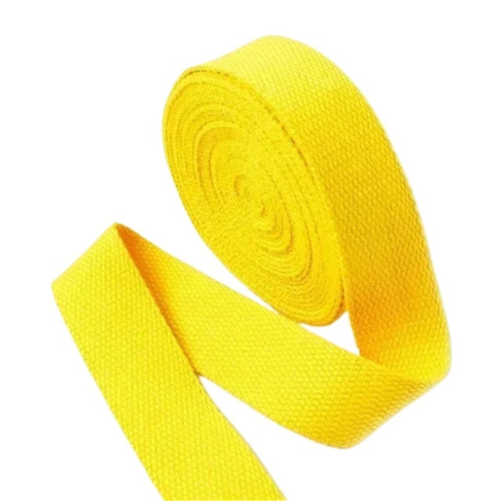 Cinta de poliéster y algodón, Correas de algodón, 10 metros, 20-50mm, 1,3mm, bolsa de lona Multicolor, correa, cinta for ropa, bricolaje(Yellow,50mm)