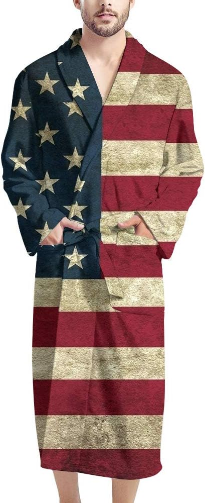 GLENLCWE Butterfly Bathrobe for Men,Long Sleep Wear Spa Robe with Two Pockets,Lightweight and Soft Cozy,Microfiber