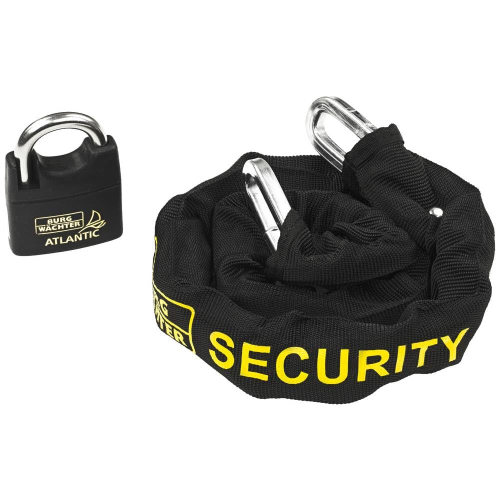 BURG-WÄCHTER, Combinaison Chaîne Antivol Cémentée + Cadenas, Longueur de Chaîne : 90 cm, Épaisseur : 8 mm, SKM 8/90/Ni50