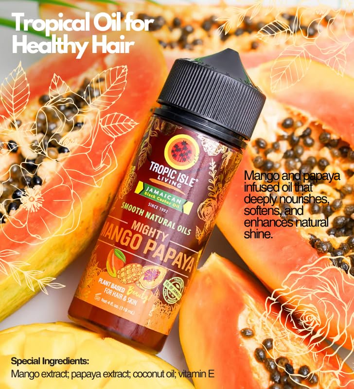 Coconut Oil – Smooth Natural Oil - Classy Coconut 4oz Bundle with Lively Lemongrass 4oz and Mighty Mango-Papaya 4 oz – Hydrating and Nourishing Oils for Skin, Hair, and Body Care – Gift Set (3 Items)