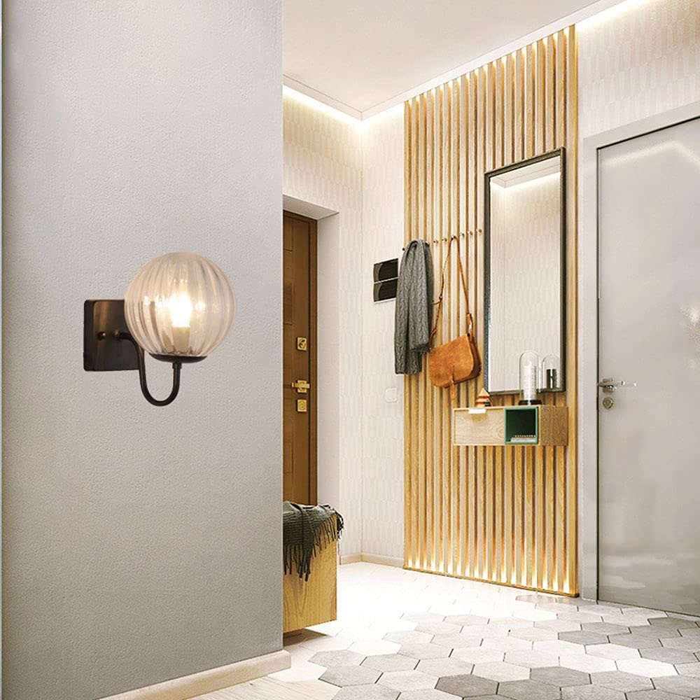 Amazon.com: ZXKYZR8 Vintage Fixture Light Round Stripe Glass Globe
