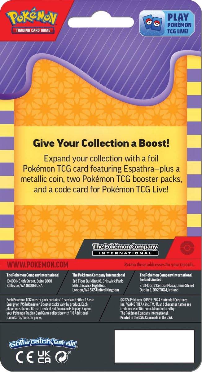Amazon.com: Pokémon TCG: Coin 2-Pack Blister Espathra - EN : Toys