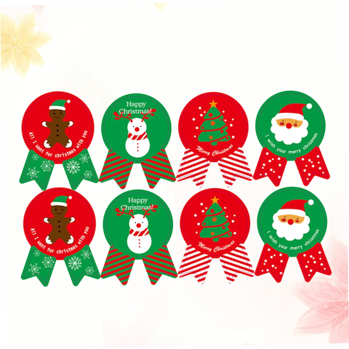 VILLCASE 960 Pezzi adesivi natalizi adesivi per feste di Natale etichetta rotonda di natale busta natalizia etichette decalcomanie ie per sacchetti di biscotti per natale