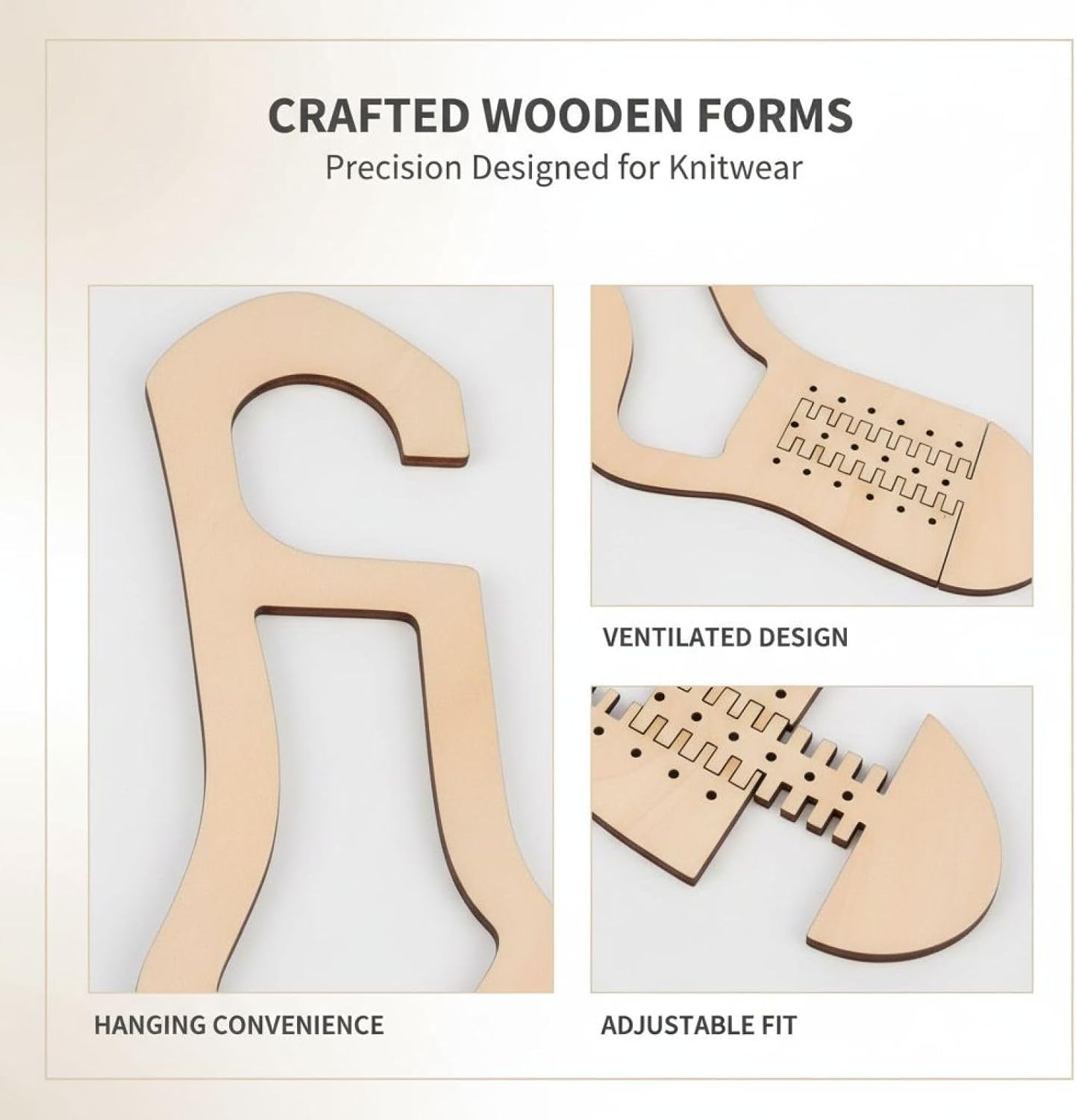 byepica 4pcs Sock blockers for Knitting, Adjustable Sock Stretcher, Wooden Stretcher Blocker for Knitting Sock Sizing Ruler Tool with Aesthetic Shape Design