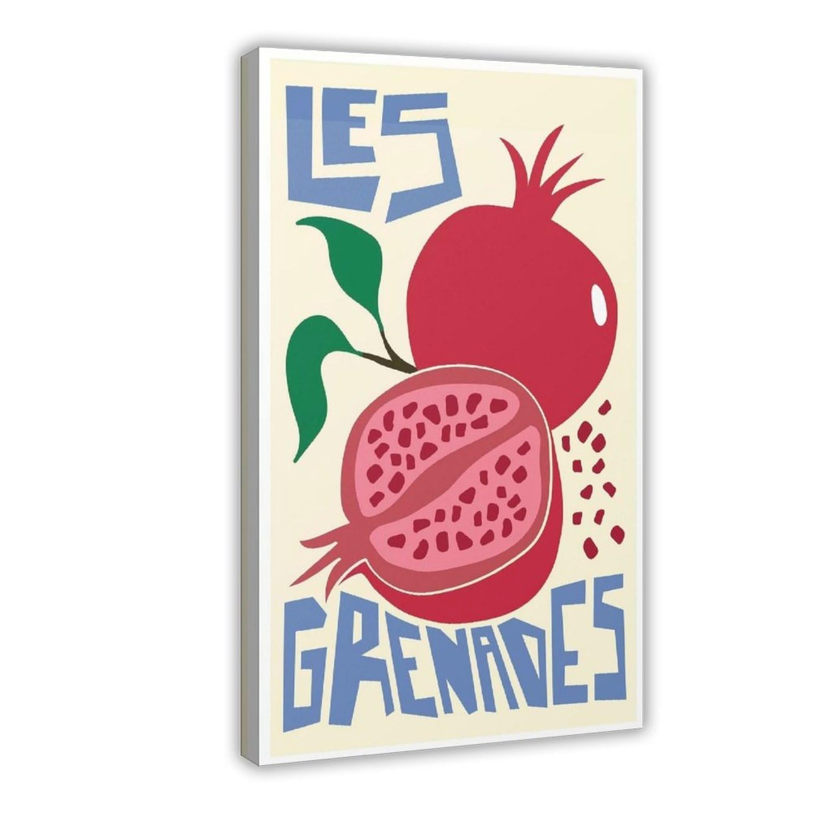 Granatapfel-Frucht-Illustrationsdruck, Leinwand-Poster, Wandkunst, Dekordruck, Bild, Gemälde für Wohnzimmer, Schlafzimmer, Dekoration, 50 x 75 cm