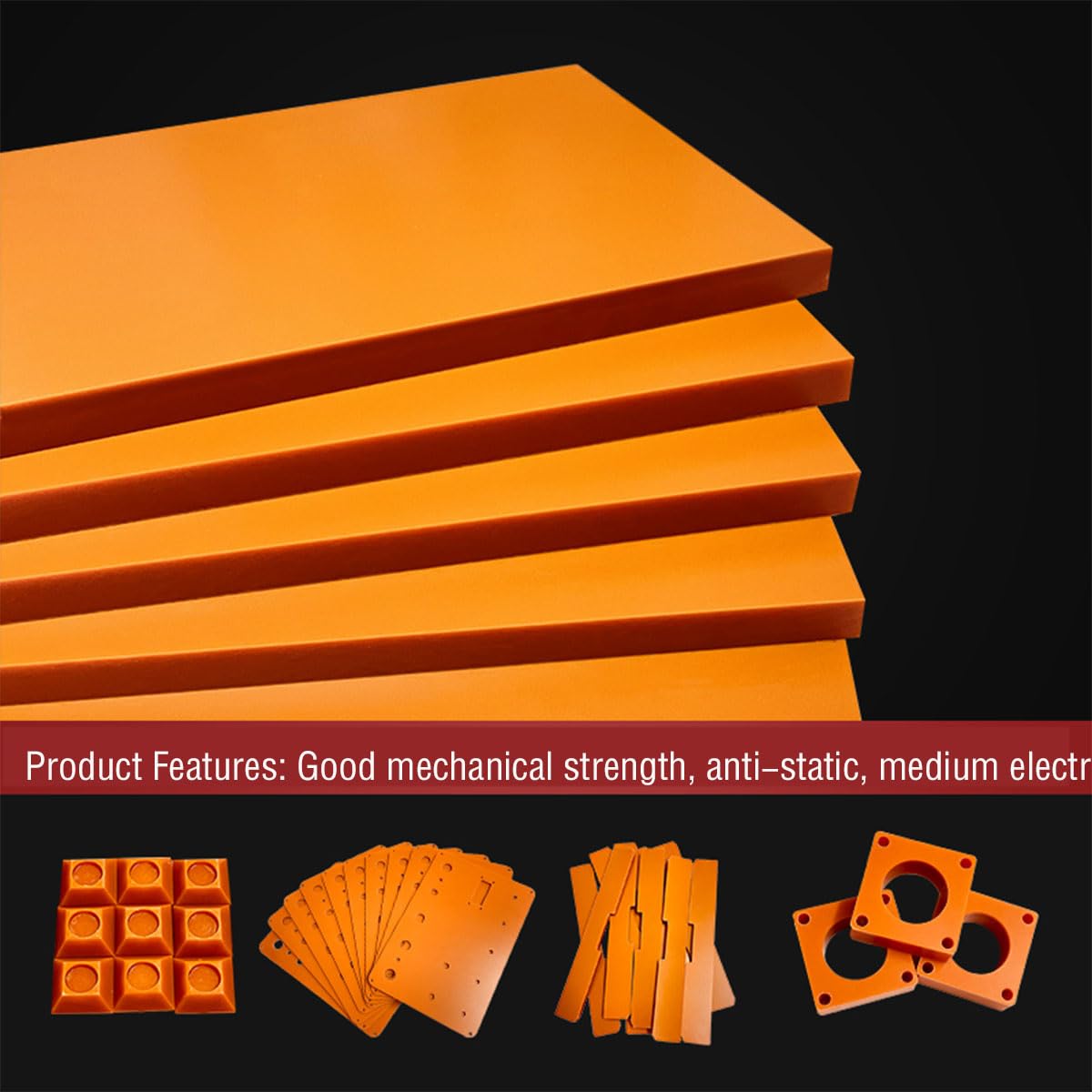 Pannello Isolante in Bachelite Arancione Elevata Prestazione, Materiale Solido Resistente alle Alte Temperature per Impianti Elettrici, Componentistica,50mmx150mmx200mm